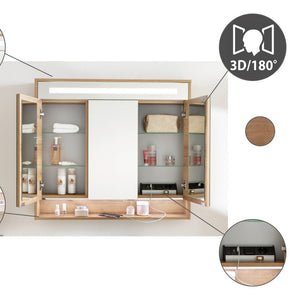 NATURA LED Tükrösszekrény 93 cm széles tölgy