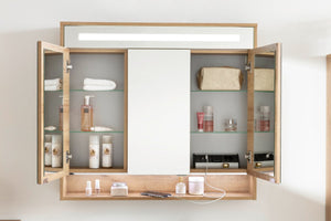 NATURA LED Tükrösszekrény 93 cm széles tölgy