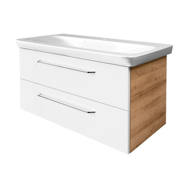 MILANO Mosdóalsószekrény 100 cm széles tölgy/fehér