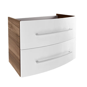 VERONA Mosdóalsósszekrény 80 cm széles sötét barna/magasfényű fehér