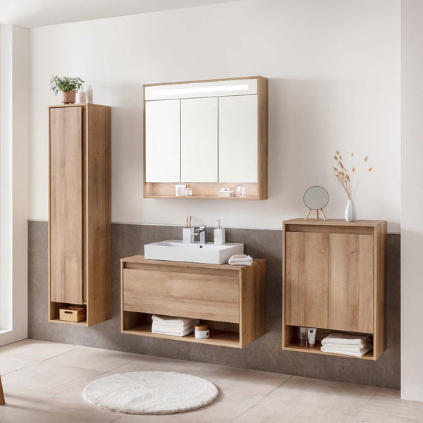 NATURA Mosdóalsószekrény 94 cm széles tölgy nyitott lappal