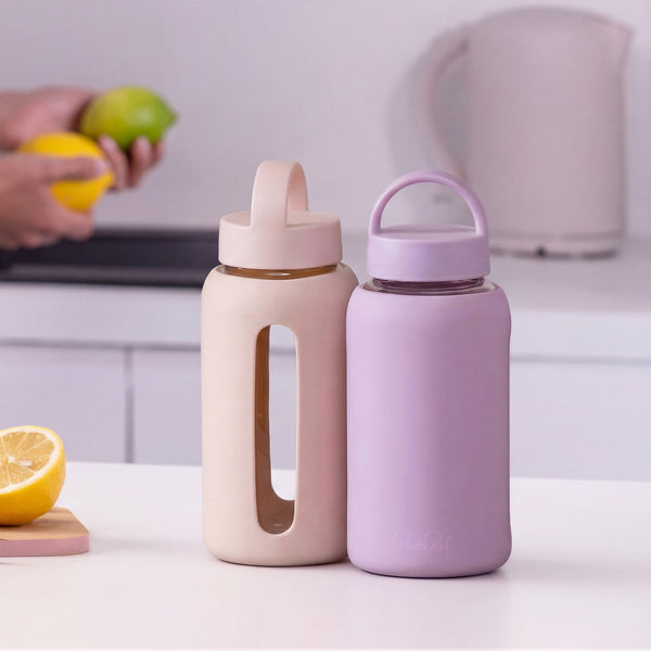 FM Üvegkulacs szilikonborítással 600 ml bézs
