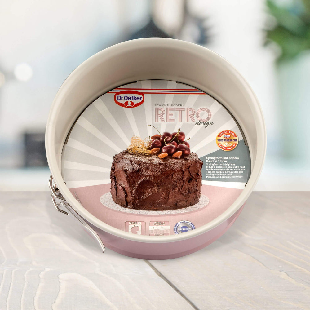 DR OETKER Kerek kapcsos tortaforma magas peremmel Ø18cm, Retro