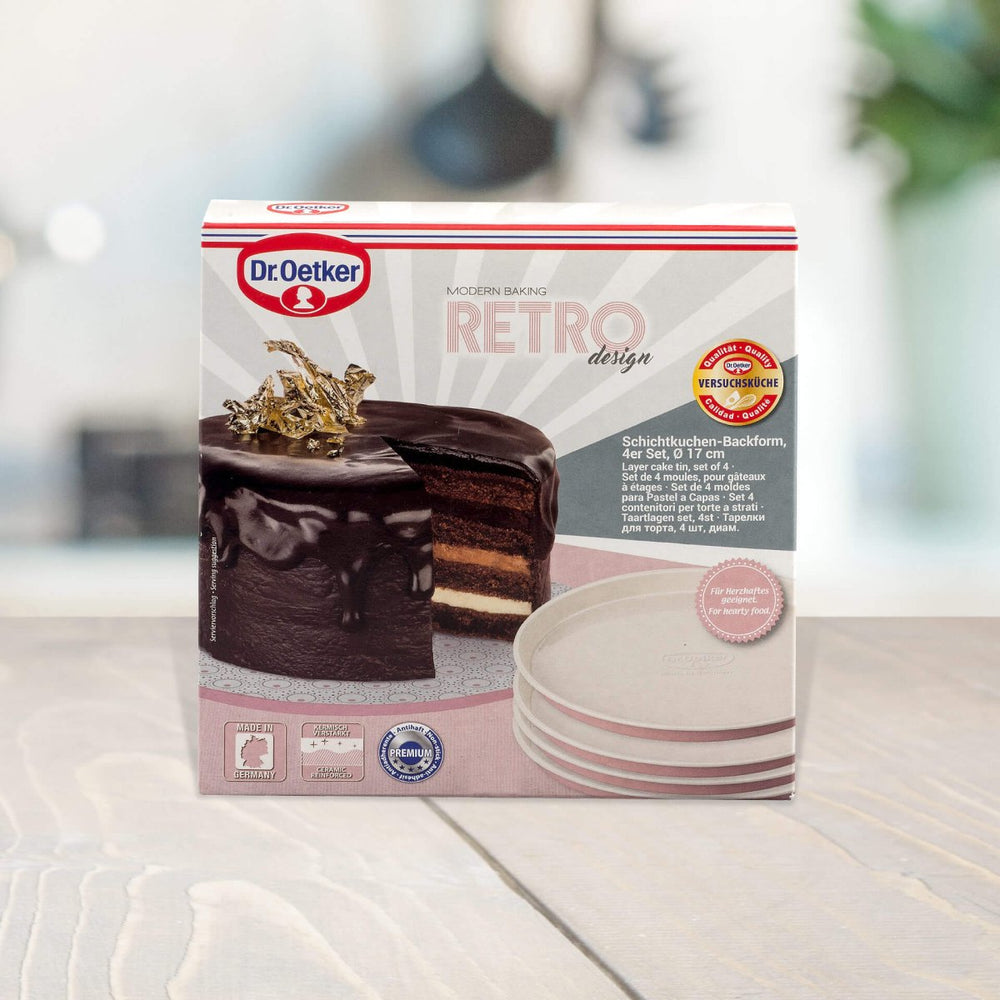 DR OETKER RETRO Design Tortaforma szett 4 db Ø17cm