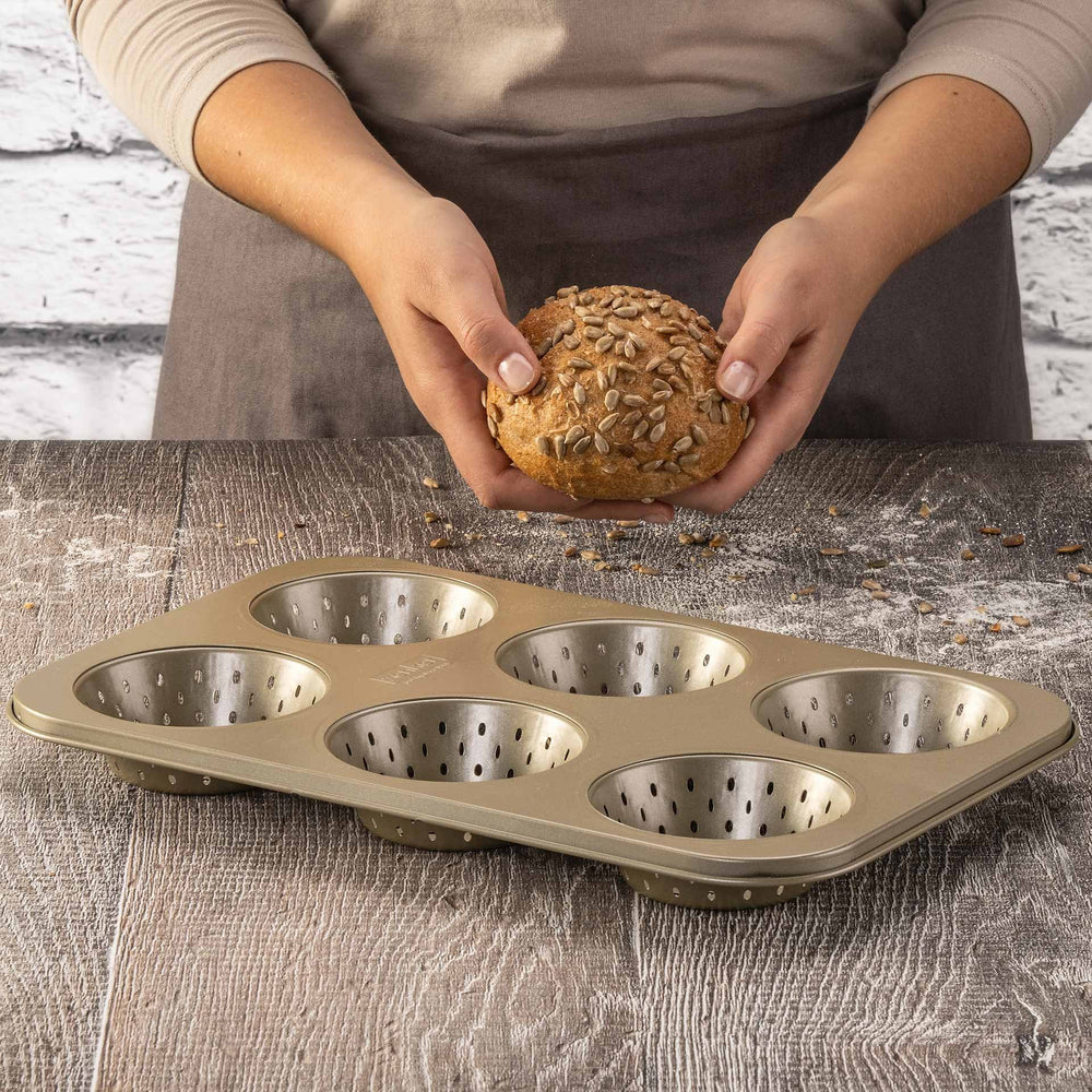 ZENKER Zsemle sütőforma 6 db-hoz perforált "Dein Brot"