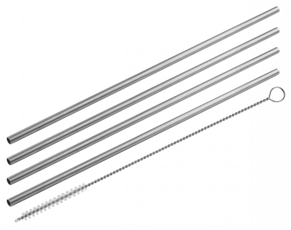 FM Eco 4 db Fém szívószál tisztító kefével