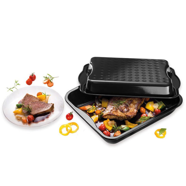 DR OETKER XXL Tepsi fedővel zománc bevonattal 42x34cm Back Idee