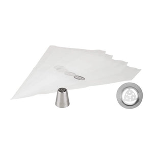 DR OETKER Habnyomó fej, nárcisz mintával és 4 db habzsák