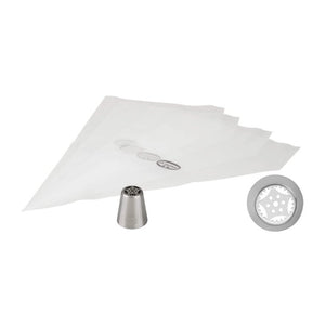 DR OETKER Habnyomó fej, tulipán mintával és 4 db habzsák