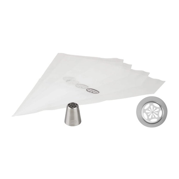 DR OETKER Habnyomó fej, magnólia mintával és 4 db habzsák