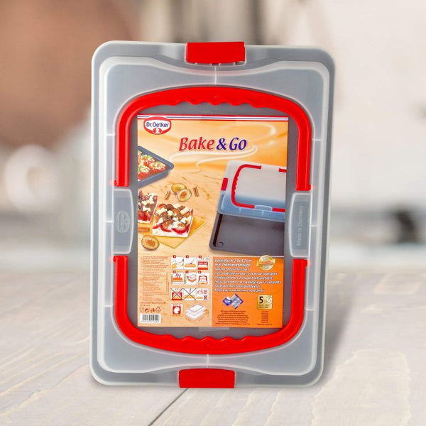 Dr OETKER Tepsi hordozható tetővel 29x42 cm Bake & Go