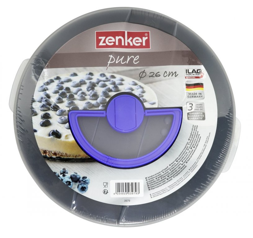 ZENKER PURE Kapcsos tortaforma szállító tetővel 26 cm