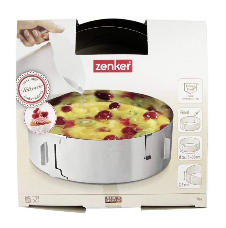 ZENKER Tortagyűrű 15-30 cm Inox 