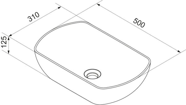 Kerámia mosdó 50 cm széles szürke