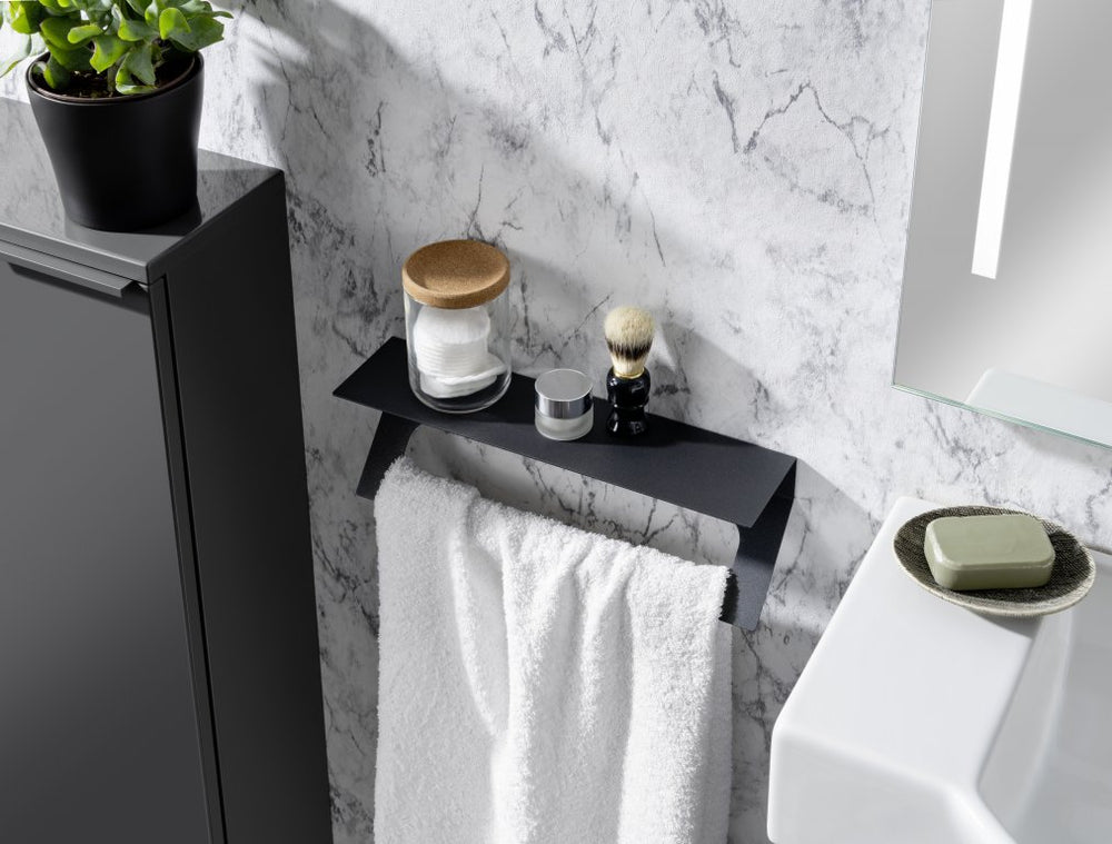 NEW YORK Törölközőtartó polccal matt antracit