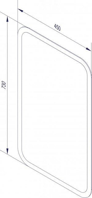 LED Tükör 45 cm széles