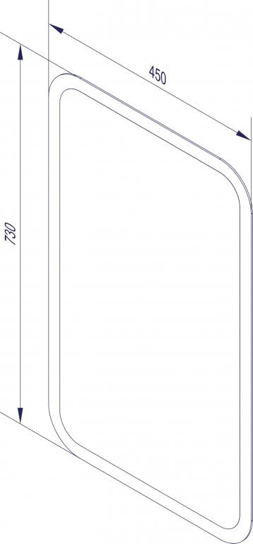 LED Tükör 45 cm széles