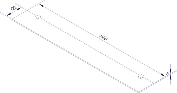 Üvegpolc 100 cm széles