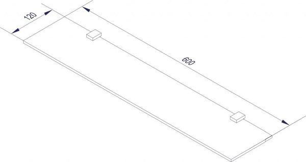 Üvegpolc 60 cm széles