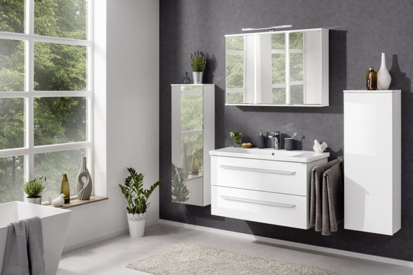 Midi szekrény 40 cm széles fényes fehér jobbos