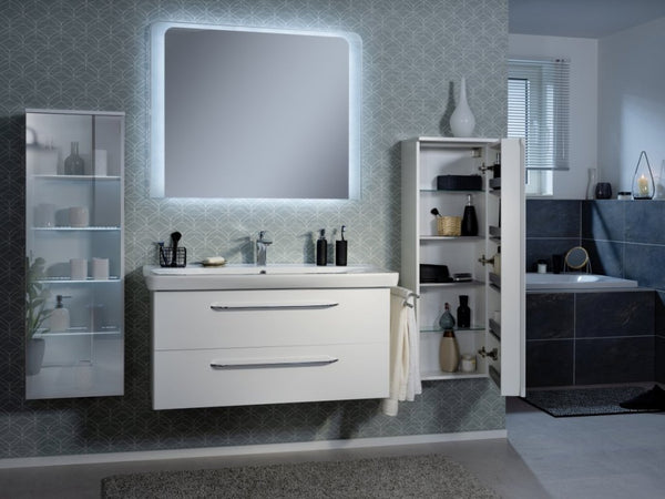 Midi szekrény 40 cm széles fényes fehér jobbos