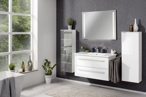 Midi szekrény 40 cm széles fényes fehér jobbos