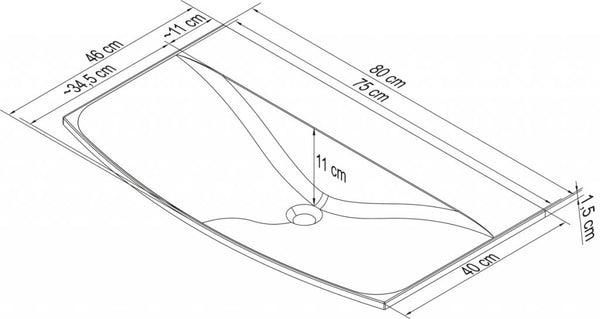 Mosdó 80 cm széles
