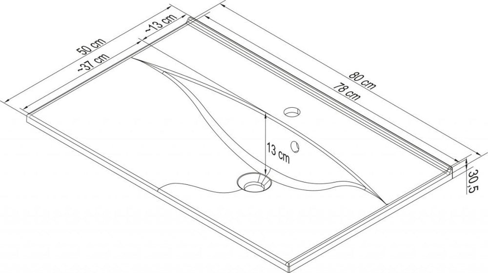 Öntött márvány mosdó 80 cm széles