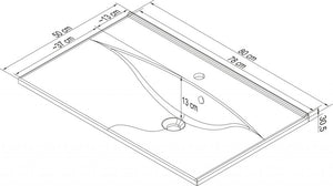 Öntött márvány mosdó 80 cm széles