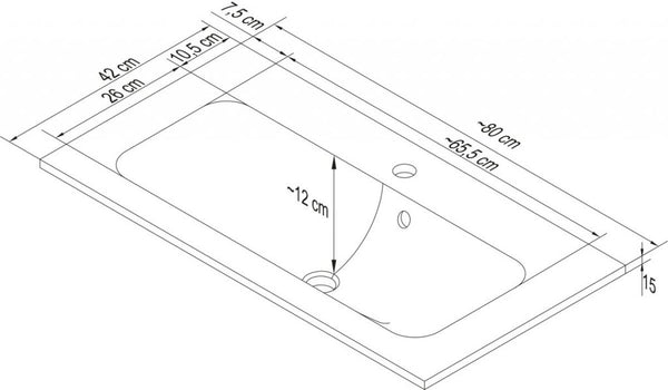Üvegmosdó 80 cm széles