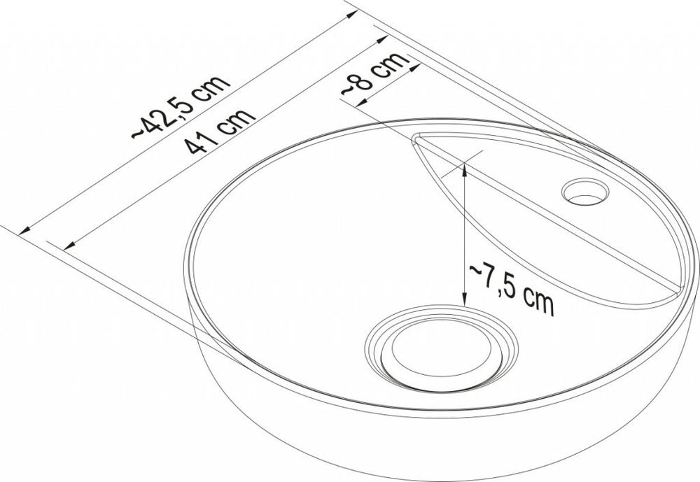Kerámia mosdó Ø 42 cm