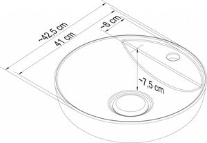 Kerámia mosdó Ø 42 cm