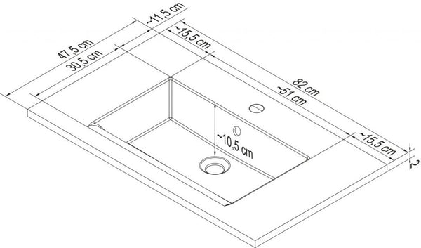 Kerámia mosdó 82 cm széles 