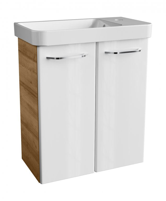 MILANO Mosdóalsószekrény 52 cm széles tölgy/fehér