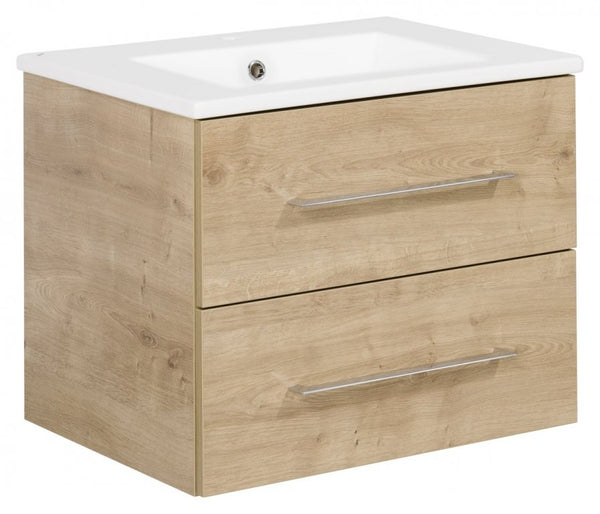 B.PERFEKT Mosdóalsószekrény és mosdó szett 60 cm széles tölgy
