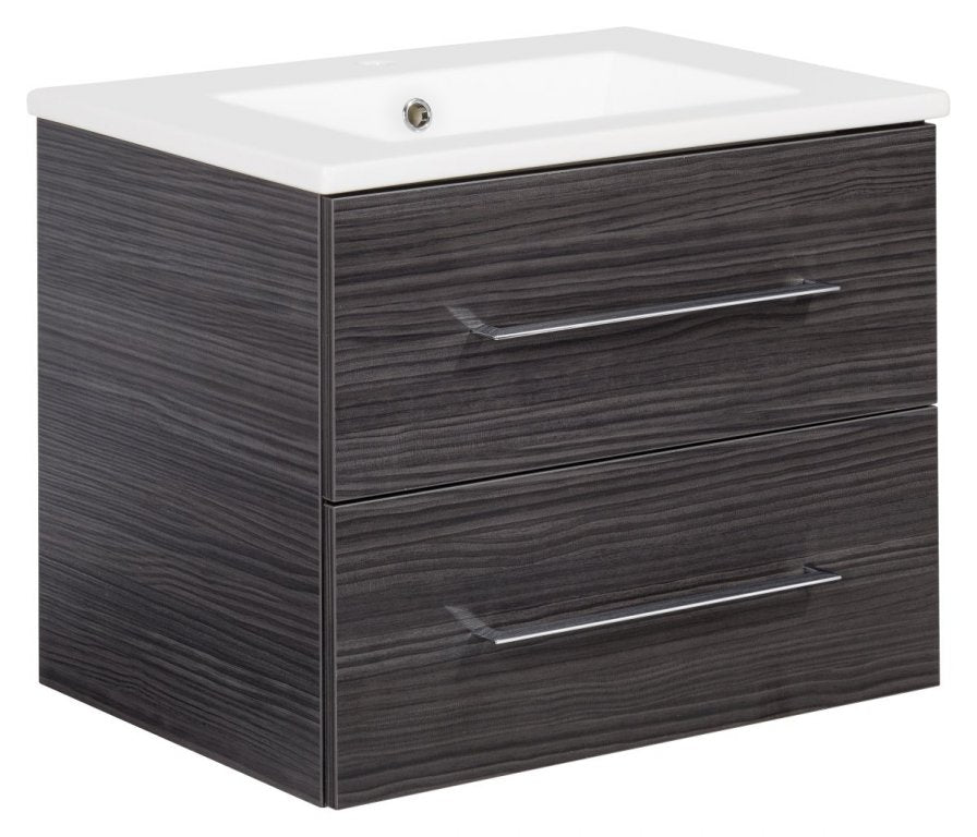 B.PERFEKT Mosdóalsószekrény és mosdó szett 60 cm széles sötét tölgy