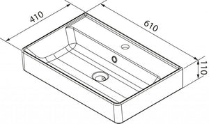 VAIDA Kerámia mosdó 61 cm széles fehér