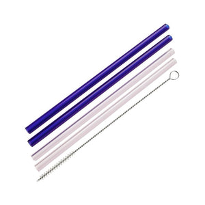 FM 4 db szívószál kefével üveg színes 20 cm