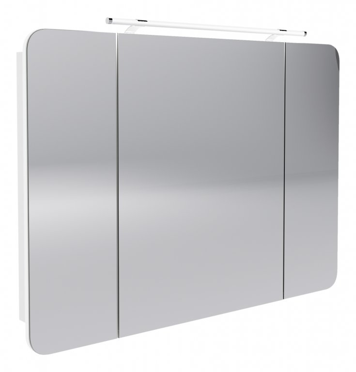 MILANO Tükrösszekrény 110 cm széles fehér