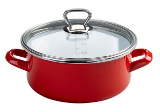 FM Főzőedény 18 cm zománcozott piros Amaille