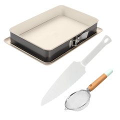 DR OETKER BACK TREND Kapcsos négyzetalakú sütőforma 38x25 cm + AJÁNDÉK TORTAKÉS és PORCUKORSZÓRÓ