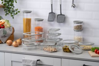 CHEFKOCH trifft Fackelmann Üveg ételtároló kerek 950 ml