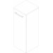 LINO Midi szekrény 30 cm széles fehér balos