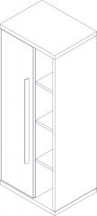 STANFORD Midi szekrény 42 cm széles fehér balos