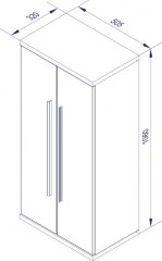 STANFORD Dupla Midi szekrény 50 cm széles fehér