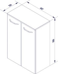 MILANO Dupla Midi szekrény 60 cm széles fehér