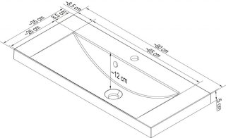 Öntött mosdó 80 cm széles