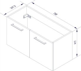 LIMA Mosdóalsószekrény 80 cm széles kőris/bazalt szürke