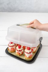 ZENKER Mini tortácska sütőforma 9 db-hoz hordozható tetővel Bake,Click&Go