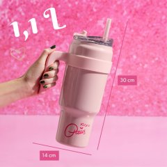 PARIS HILTON Duplafalú kulacs/tumbler 1 liter rózsaszín